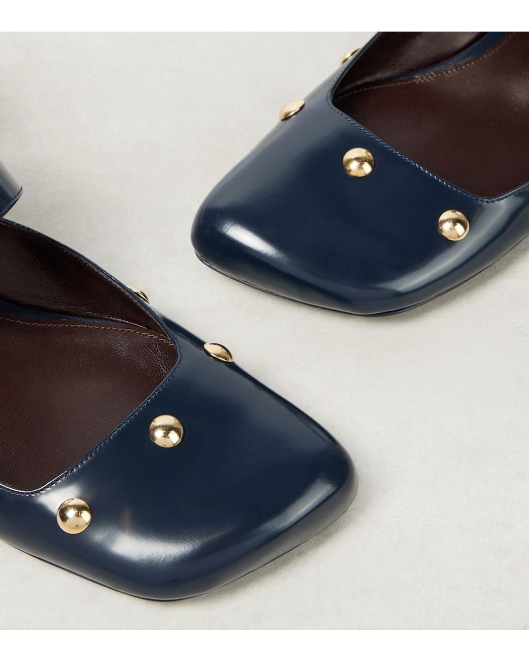 Chloé Blue Jade Studded Leather Sandals