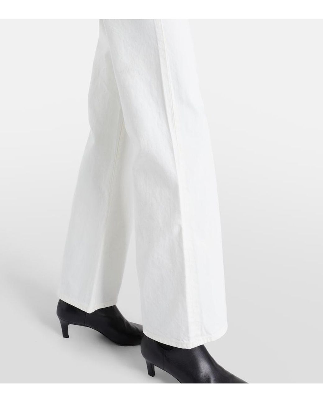 Nili Lotan White Florence High-Rise Flared Jeans