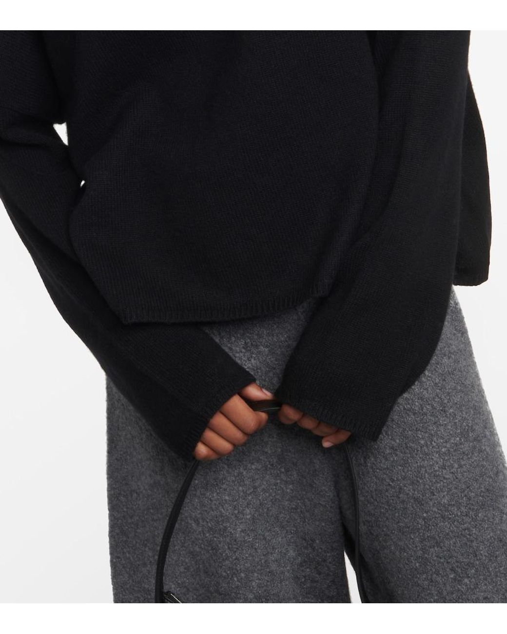 Lisa Yang Black Sandy Cashmere Mockneck Sweater