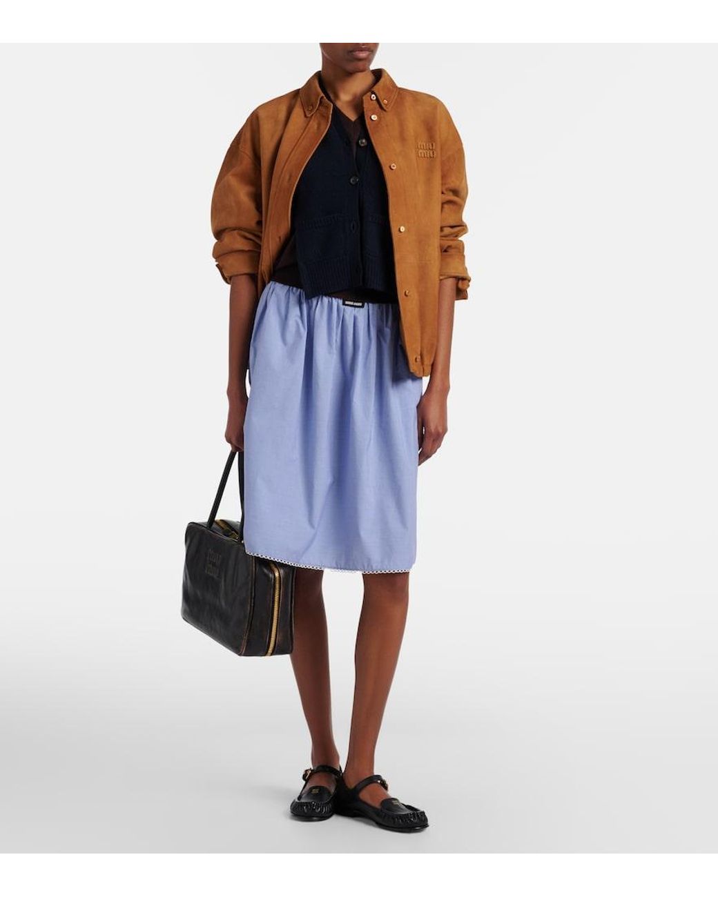 Miu Miu Brown Suede Blouson Jacket