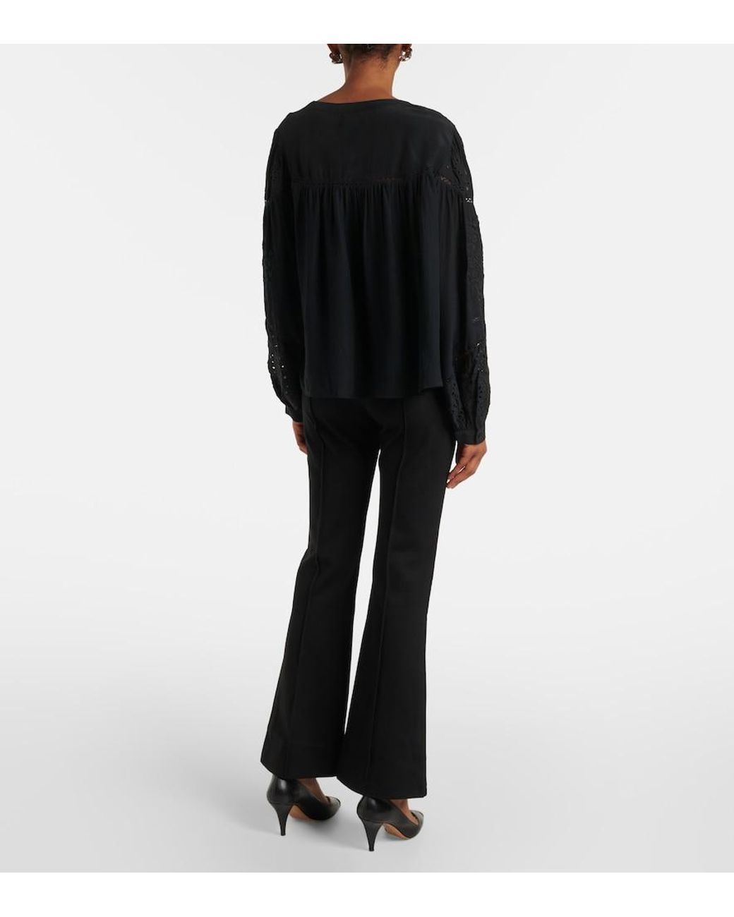 Velvet Black Libby Open-Knit Blouse