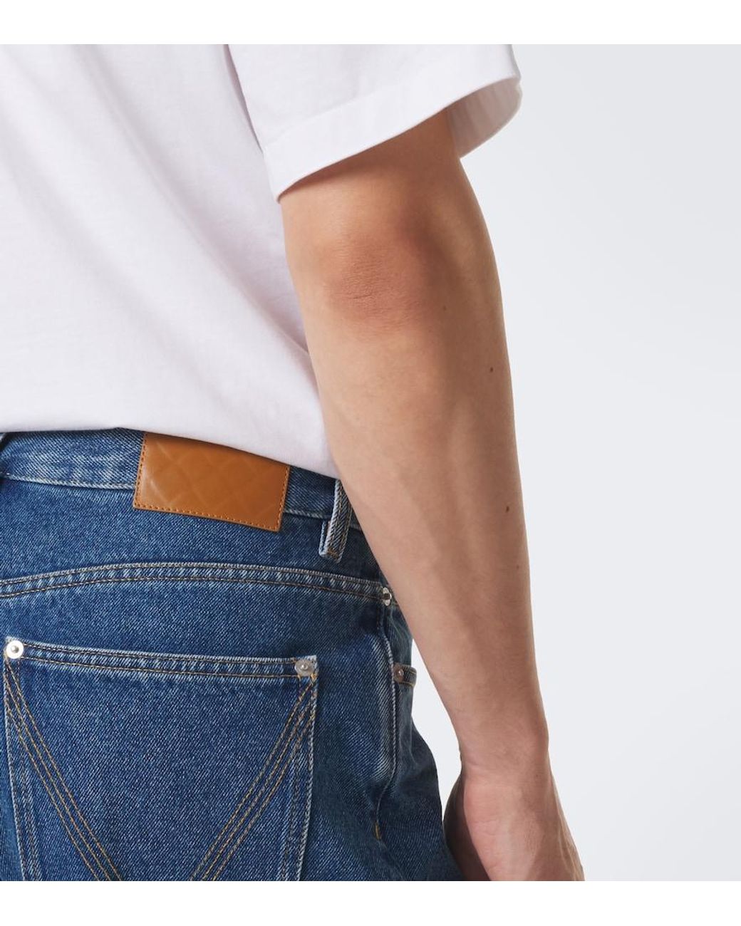 Bottega Veneta Blue Faded Straight Jeans for men