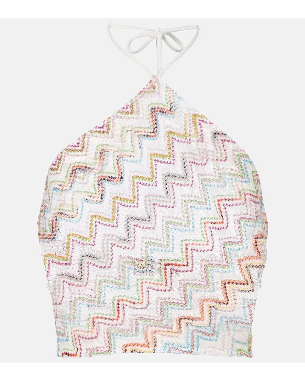 Missoni White Zigzag Lame Top