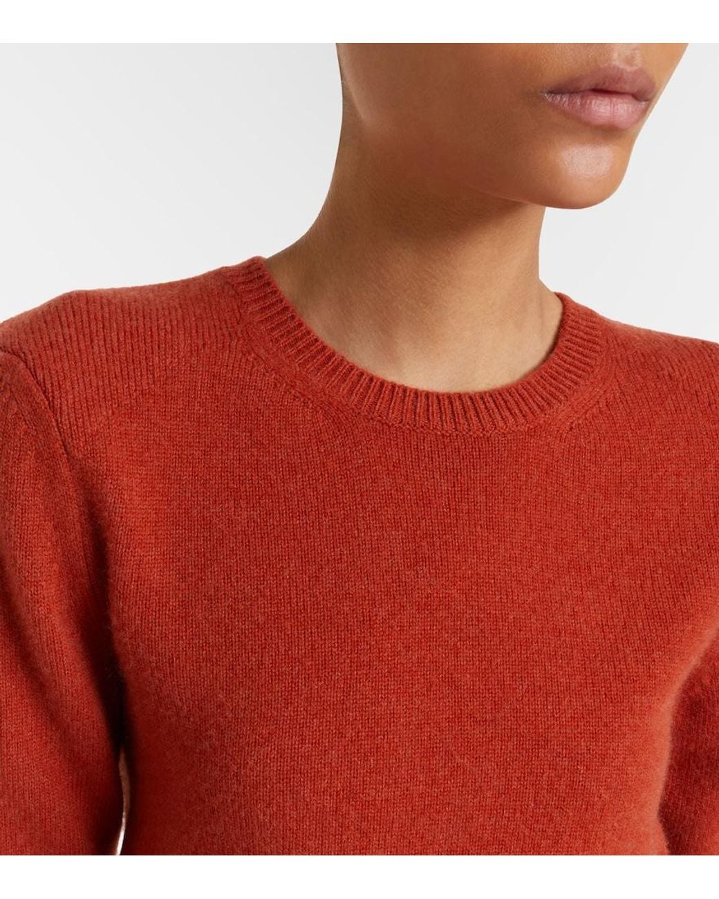 Saint Laurent Red Cropped Cashmere Sweater