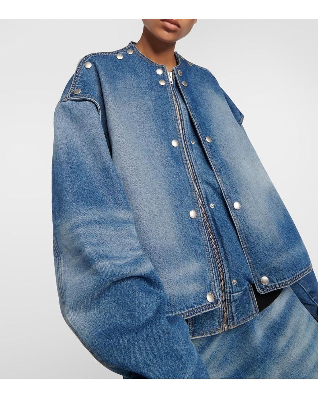 Y. Project Blue Snap Off Denim Bomber Jacket