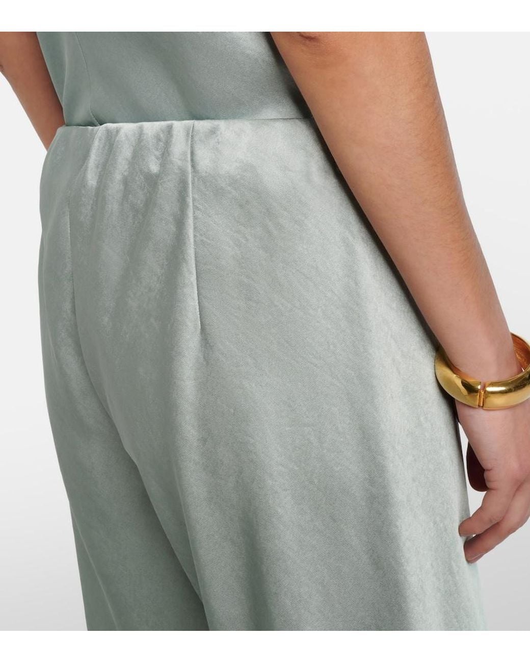 Vince Green Satin Wide-Leg Pants