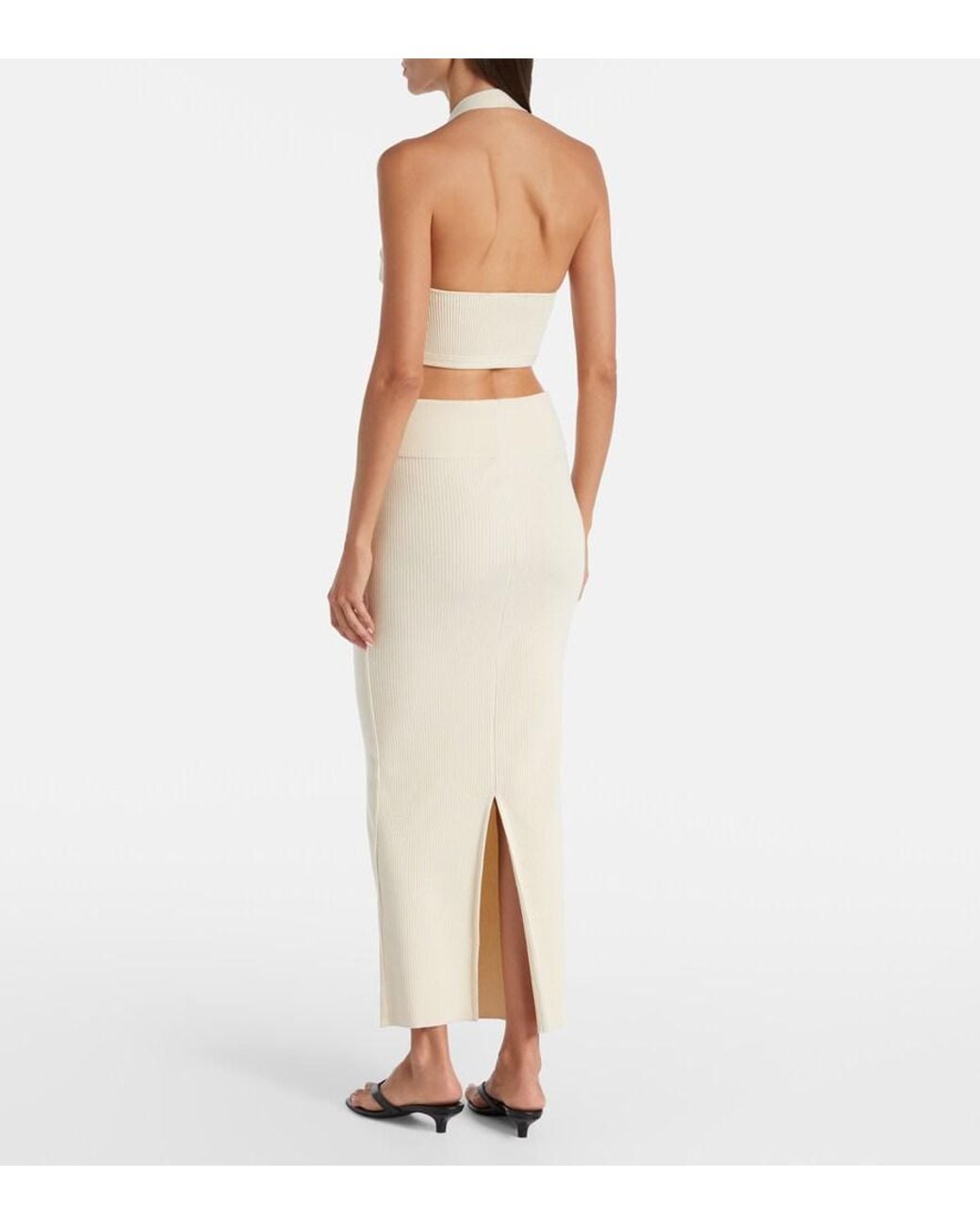 Wardrobe NYC White Knitted Cotton Crop Top