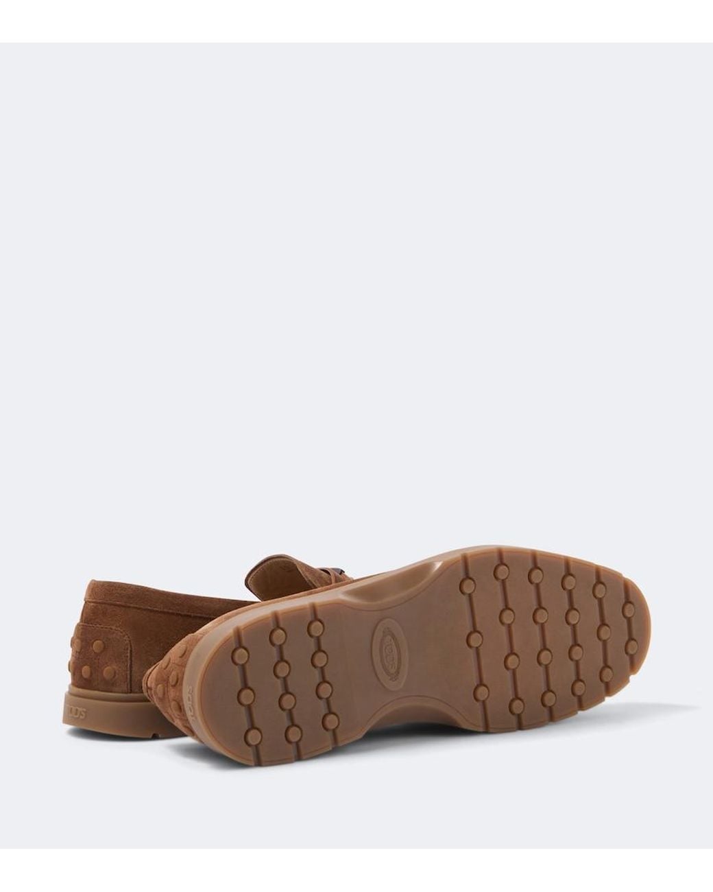 Tod's Brown Suede Penny Loafers for men