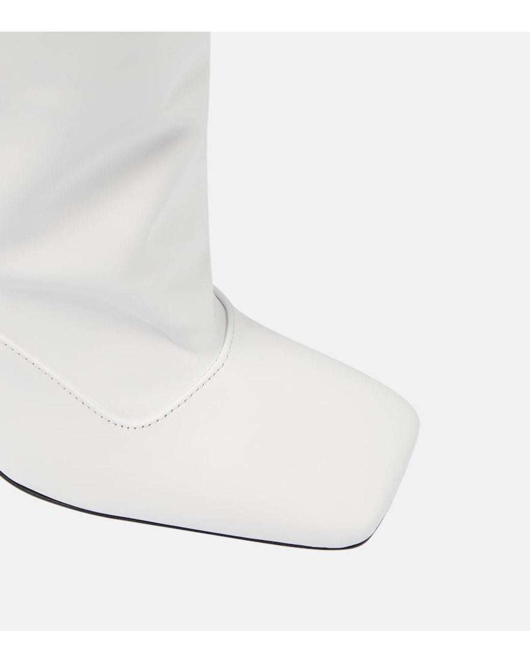 The Attico White Sienna Leather Knee-High Boots