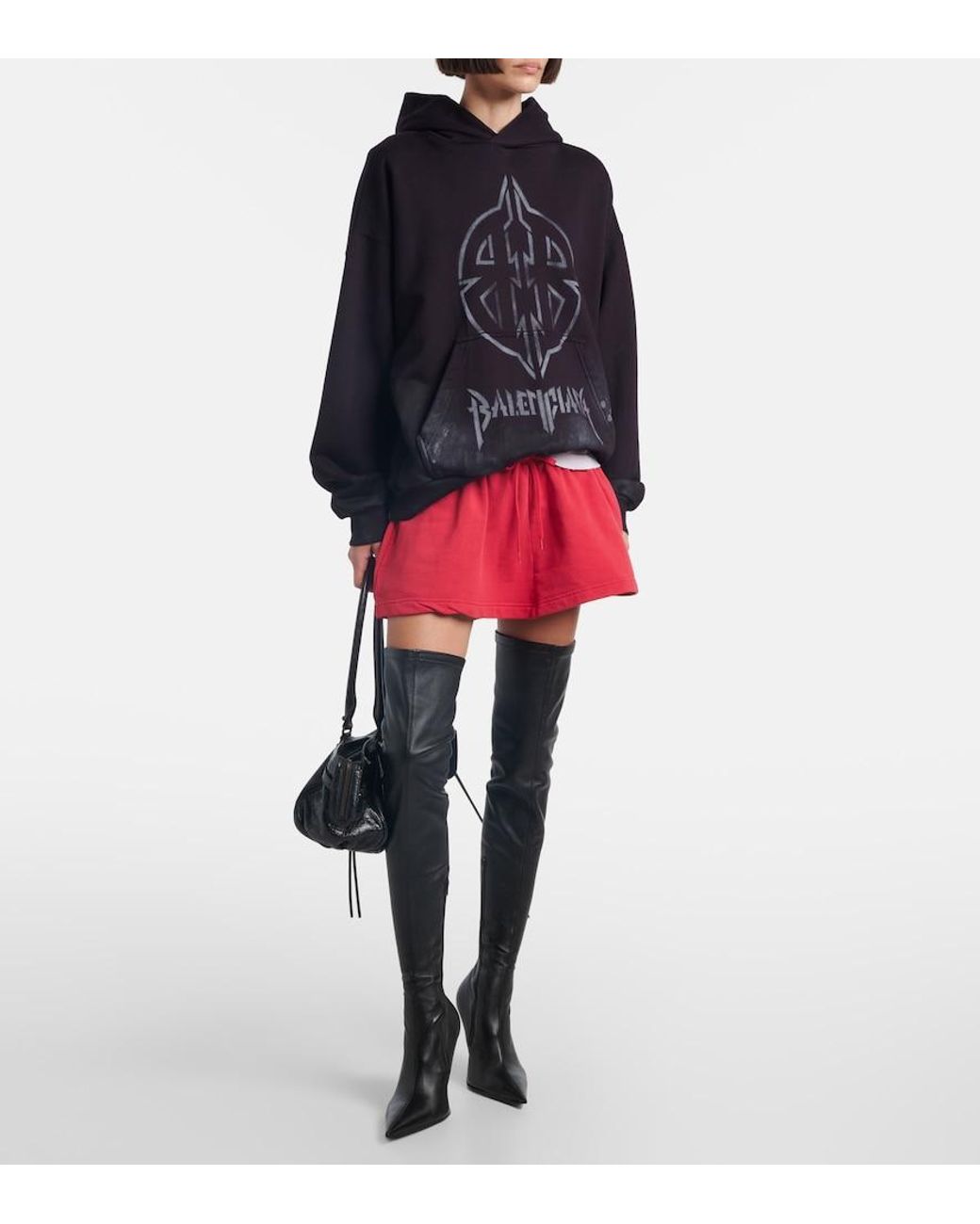 Balenciaga Red Cotton Miniskirt