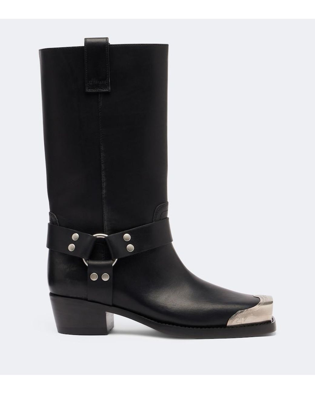 Paris Texas Black Roxy Embellished Leather Biker Boots
