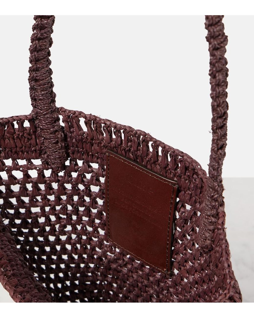 Chloé Red Summer Banana Small Raffia Tote Bag