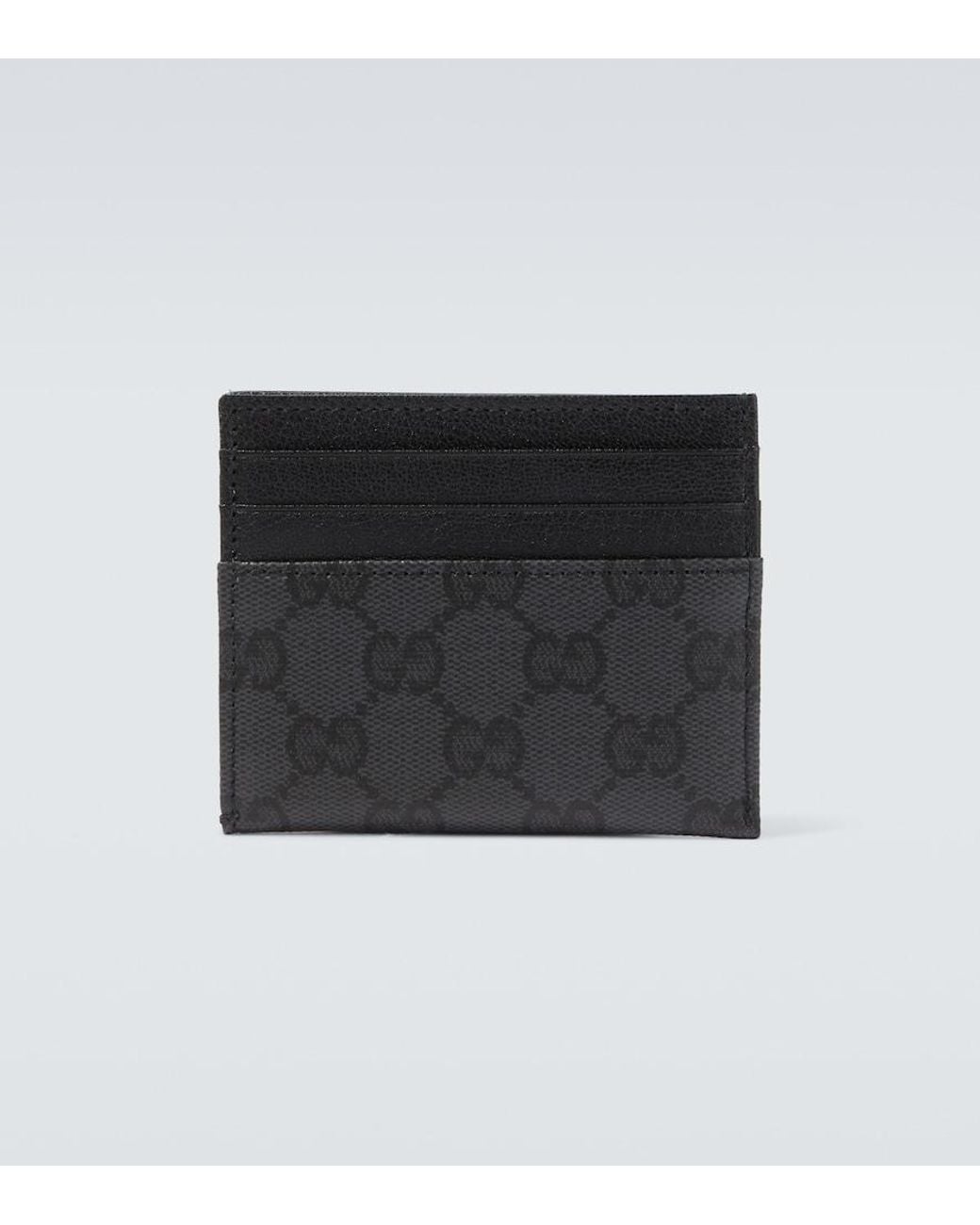 Gucci Black Essence Classic Gg Canvas Card Holder for men