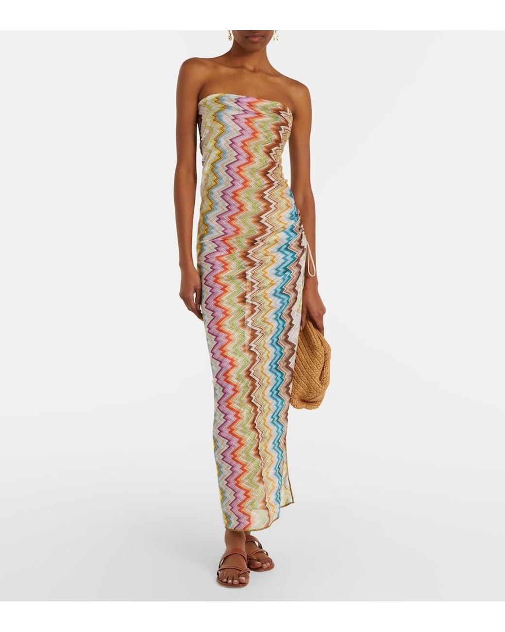 Missoni Metallic Zigzag Gathered Maxi Dress