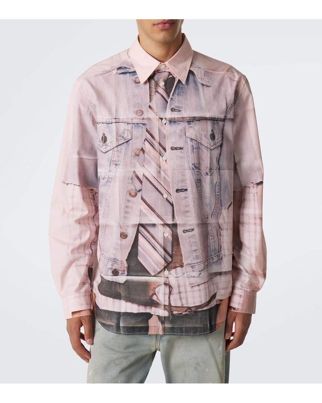 Camicia di Acne in Pink da Uomo