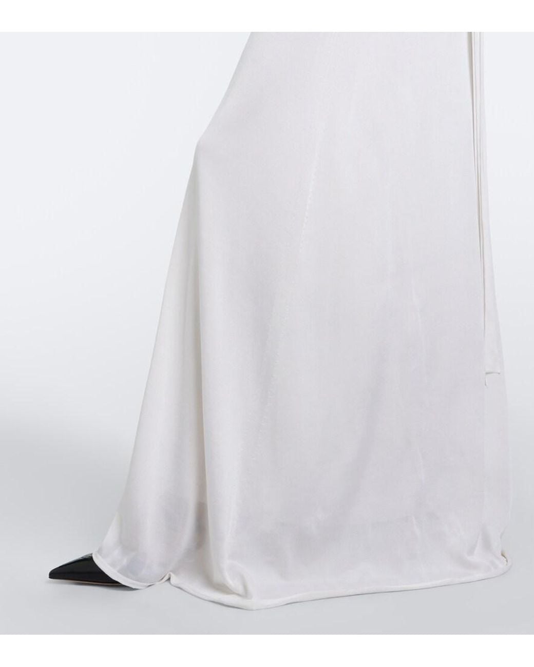 Fendi White Draped Caped Silk Gown