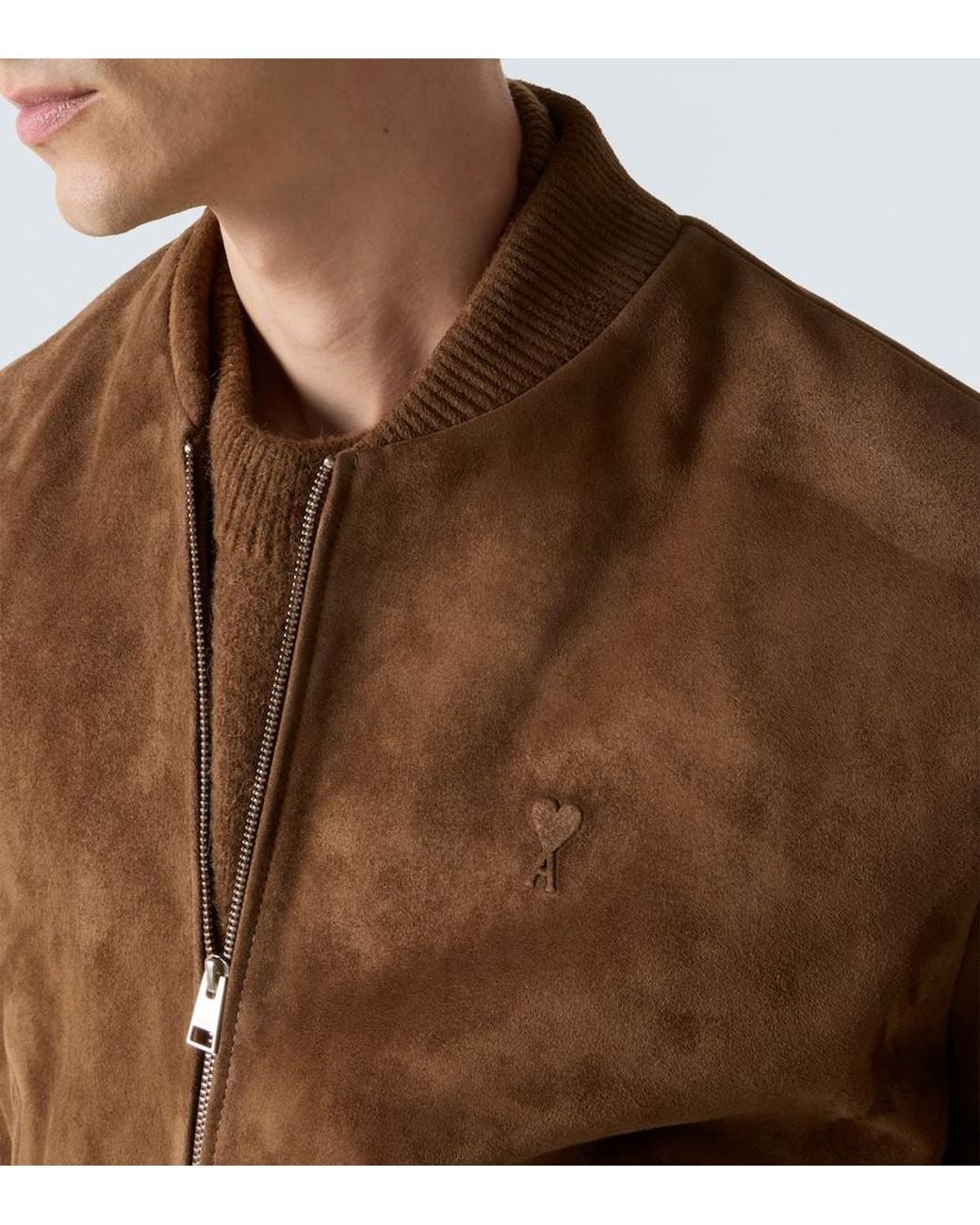 AMI Brown Suede Jacket for men