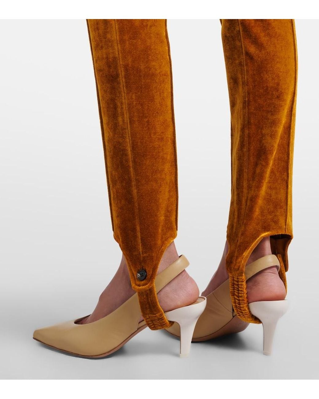 Chloé Brown Velvet Stirrup Pants