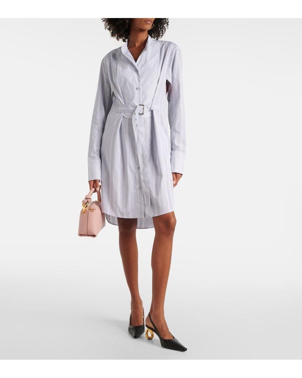J.W. Anderson Blue Striped Cotton Shirt Dress