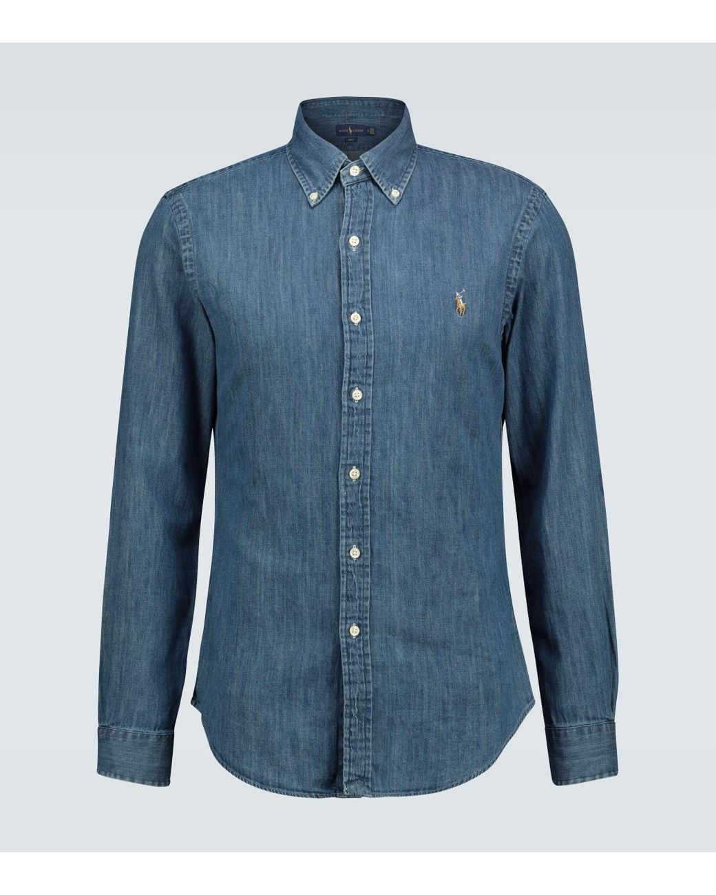 polo ralph lauren slim fit denim shirt
