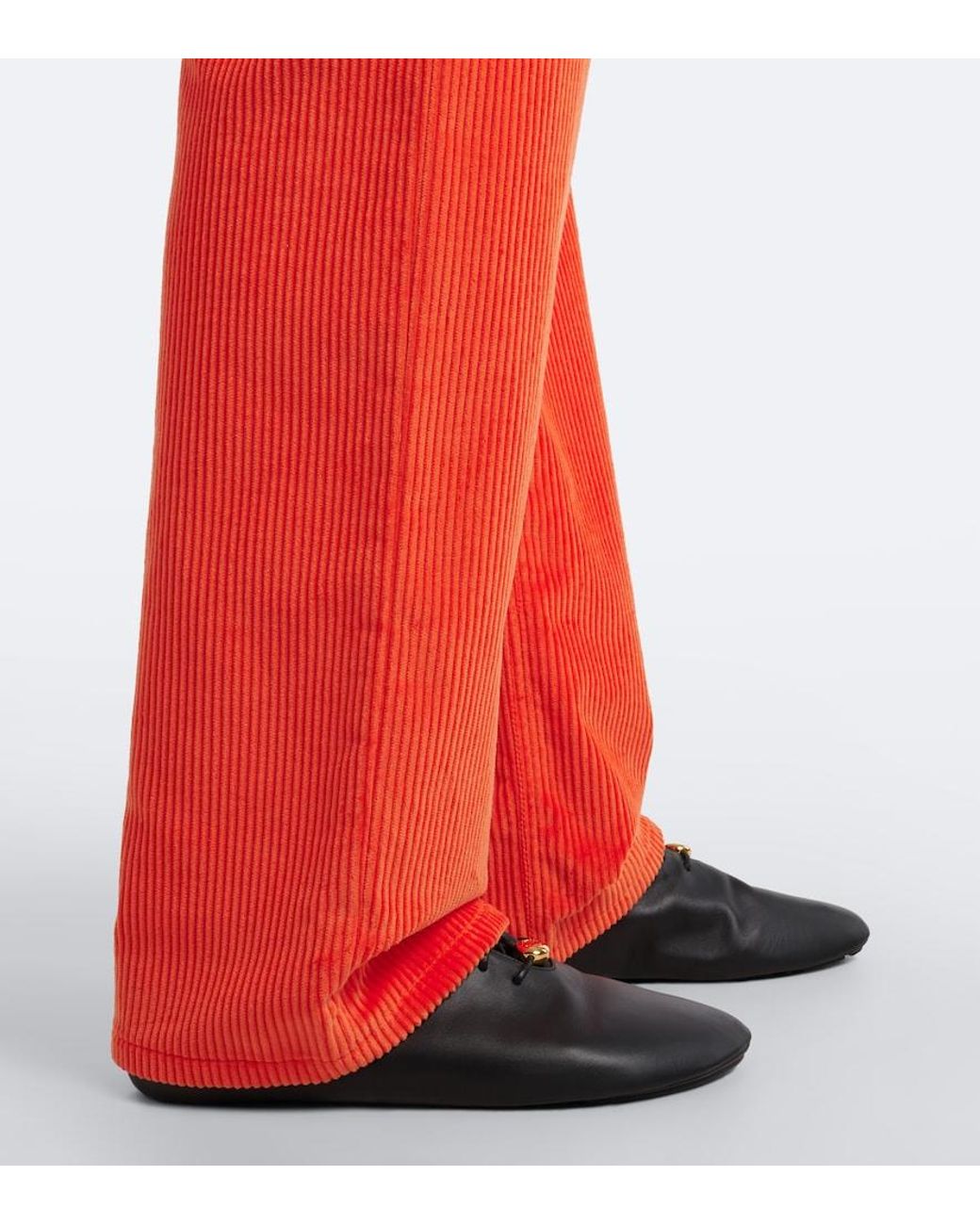 Loewe Red Cotton Corduroy Straight Pants