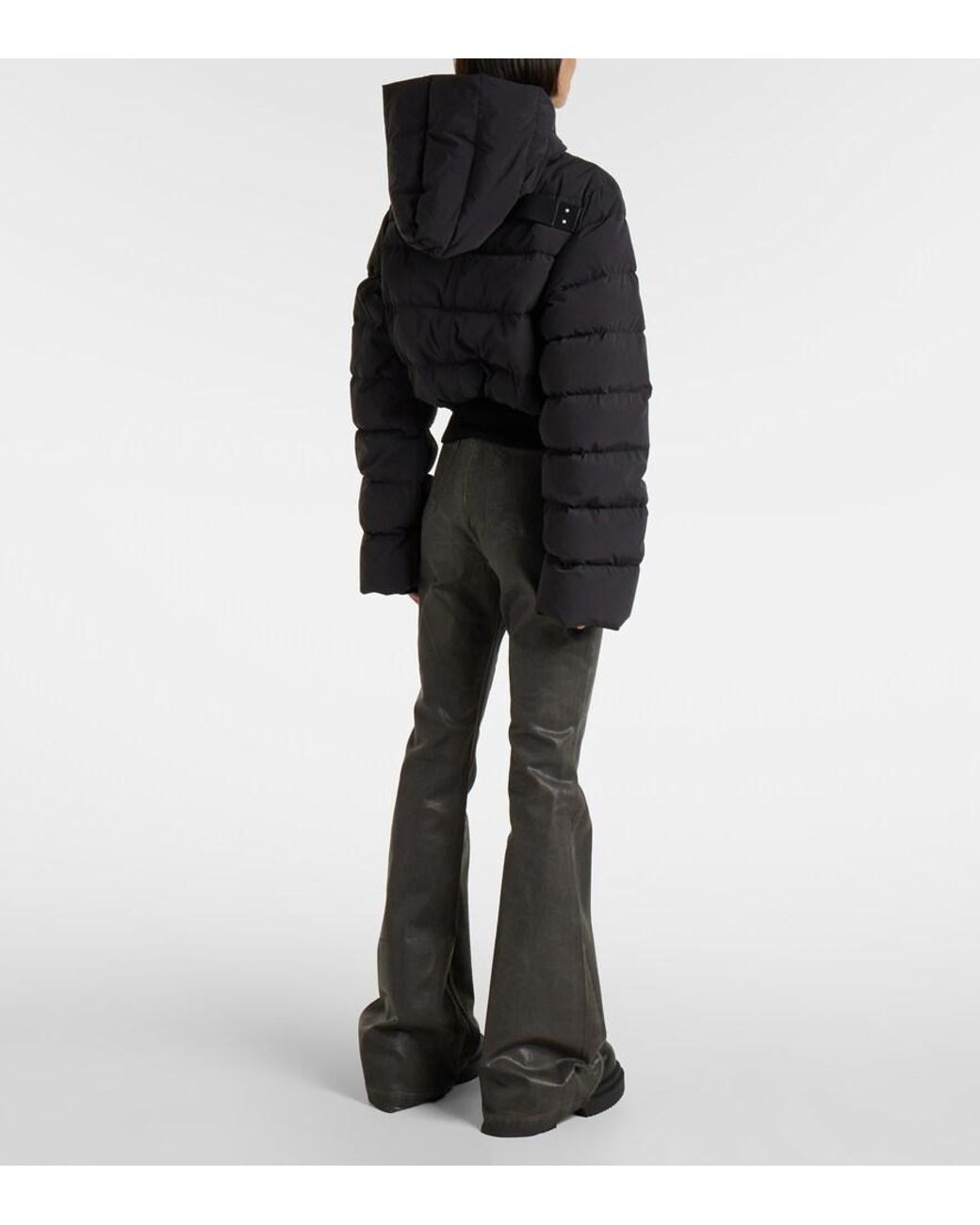 Rick Owens Black Hooded Down Jacket