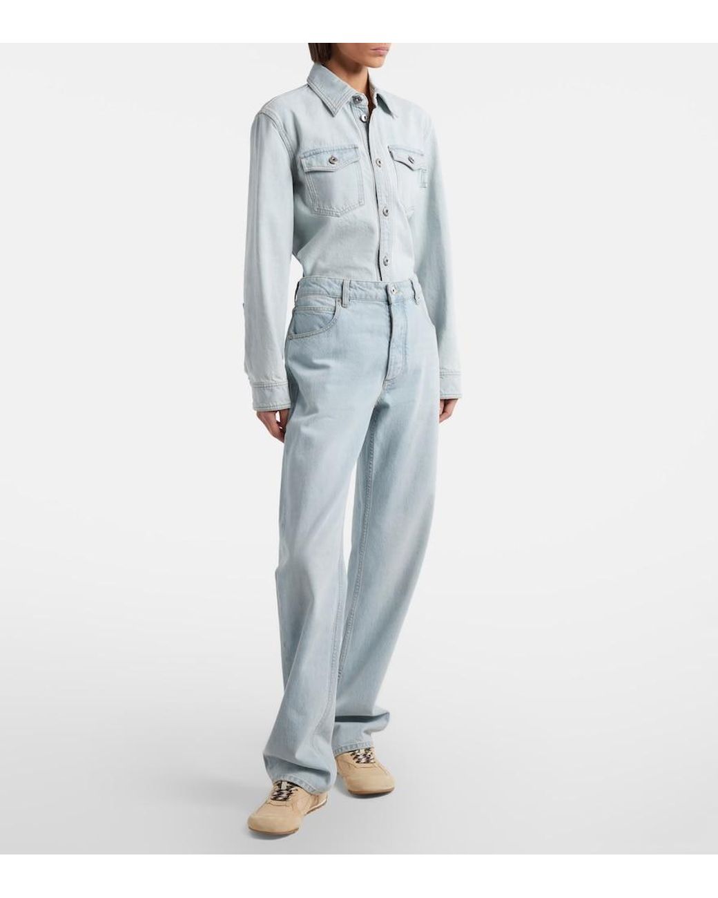 Bottega Veneta Blue Mid-Rise Straight Jeans