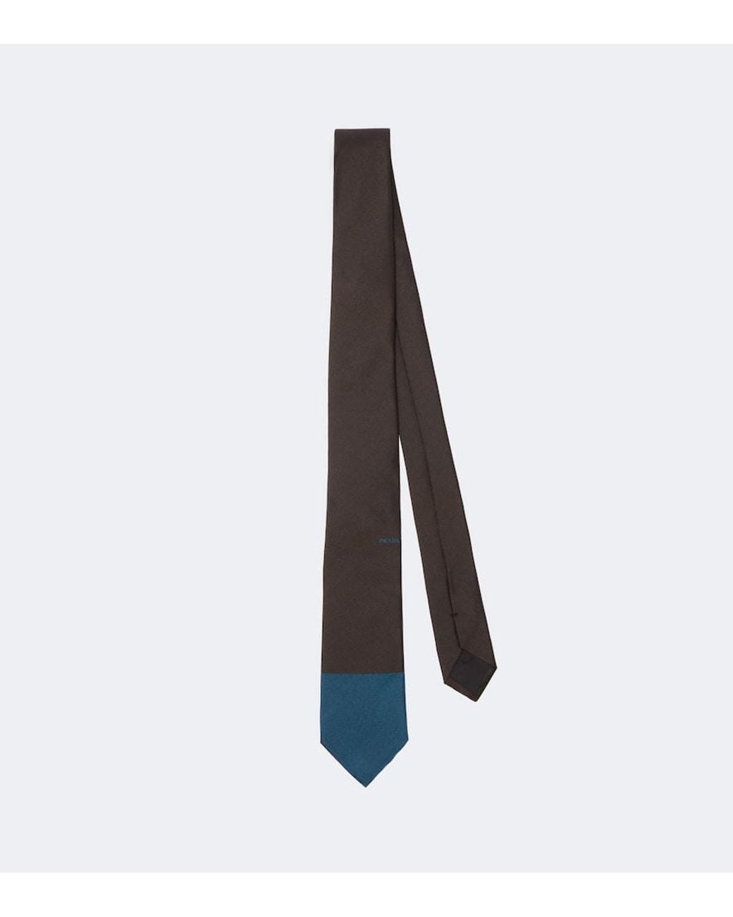 Prada White Logo Silk Tie for men