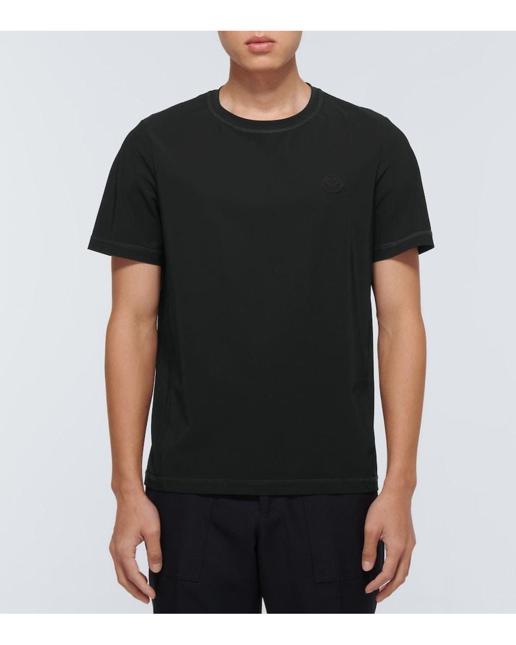 Moncler Black Short-Sleeved Jersey T-Shirt for men