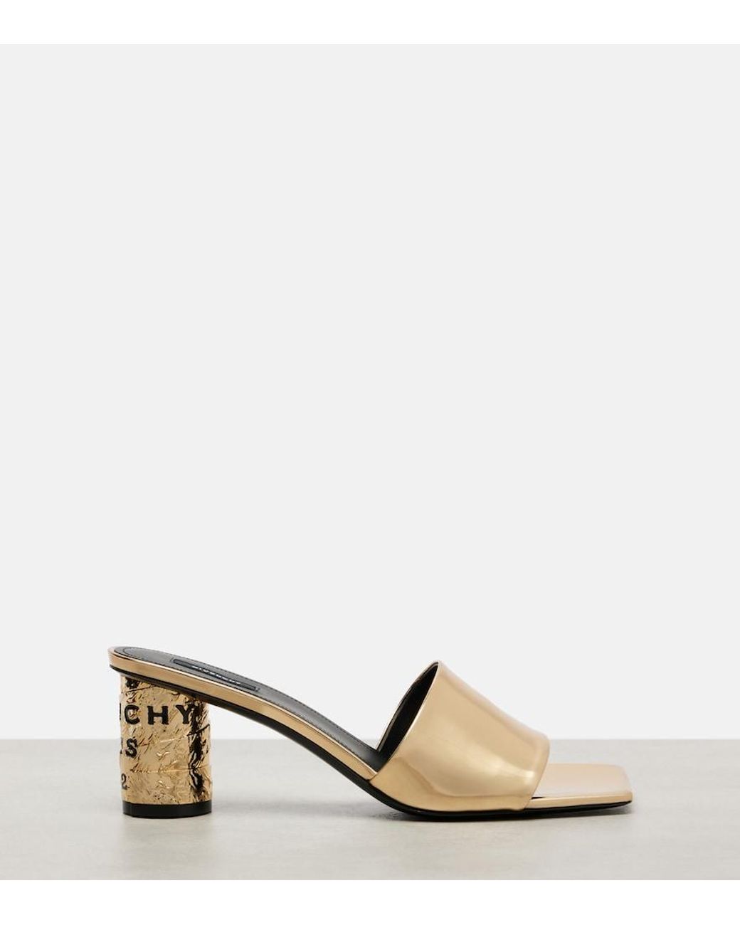 Givenchy Black Tape 65 Mirrored Leather Mules