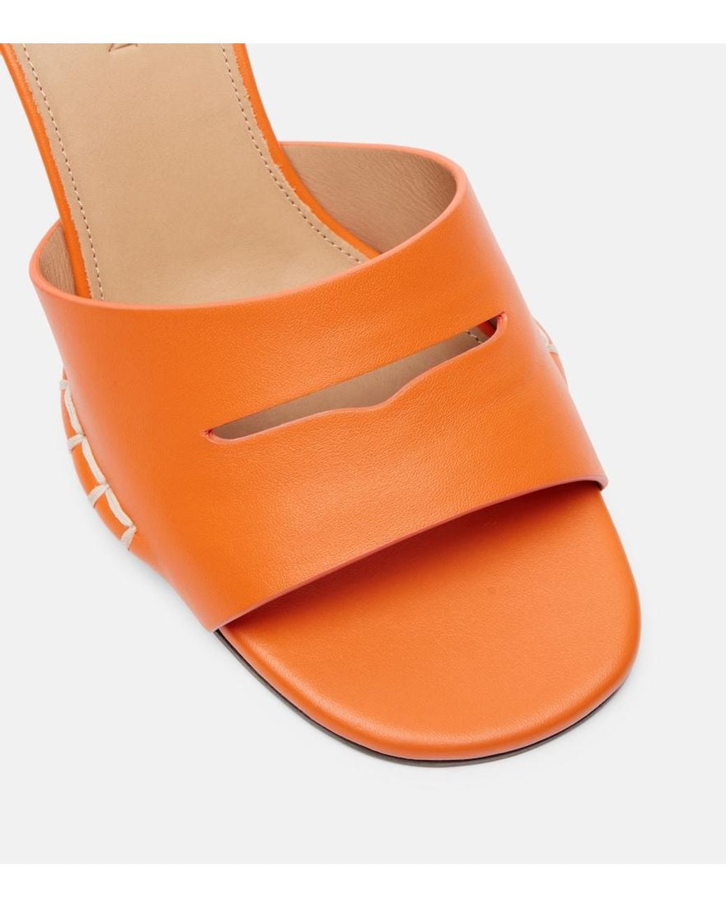 J.W. Anderson Orange Loafer Leather Mules
