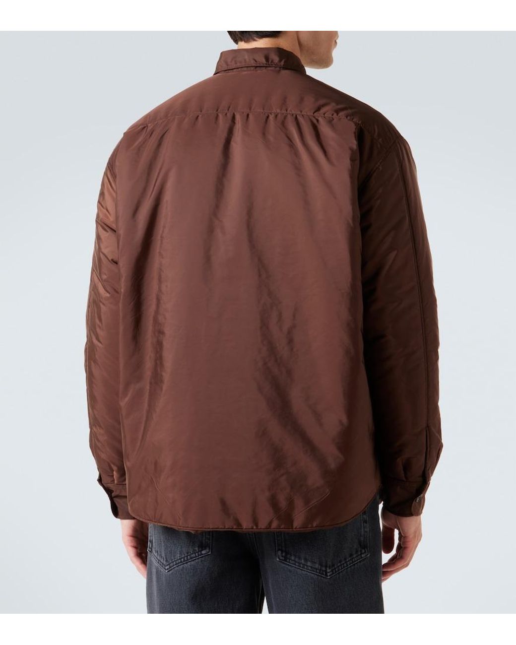 Prada Brown Re-Nylon Logo Shirt for men