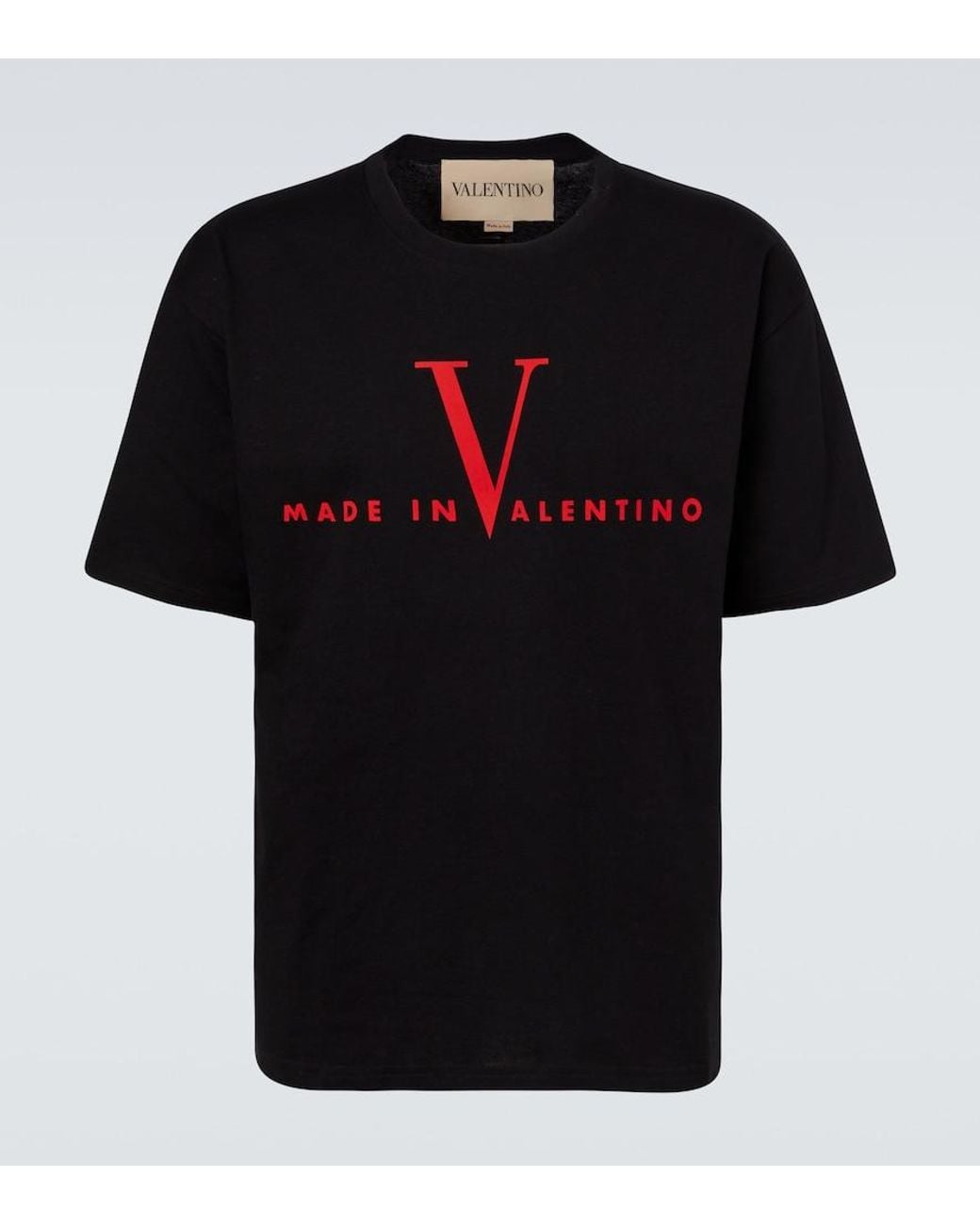 Valentino Garavani Black Logo Cotton Jersey T-Shirt for men