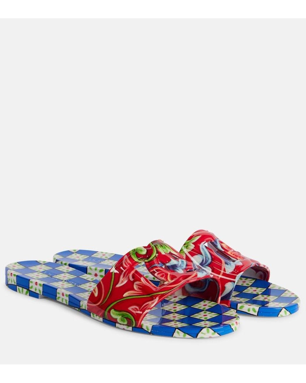 Dolce & Gabbana Red Rubber Slides