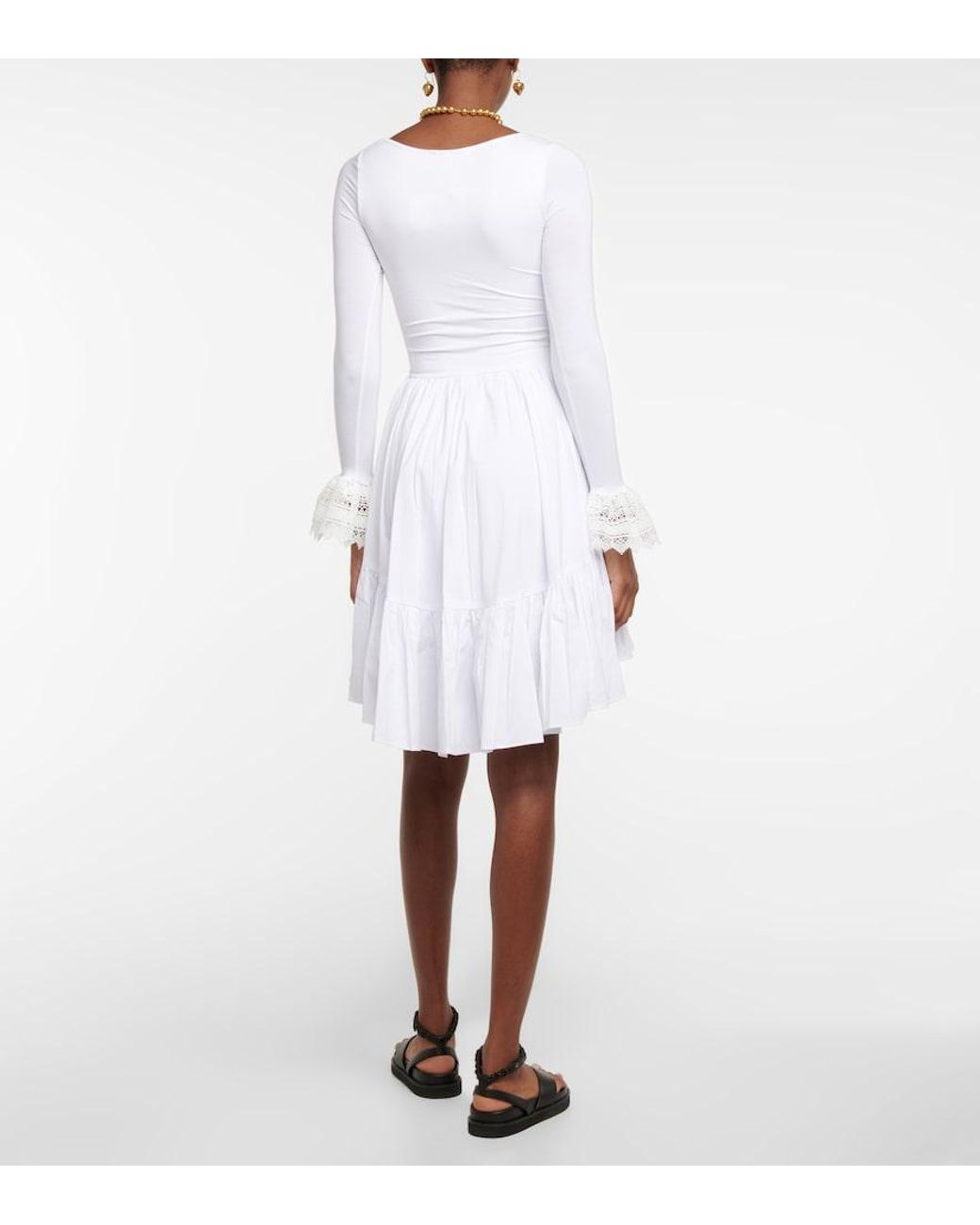 Caroline Constas White Minikleid Maise Aus Jersey