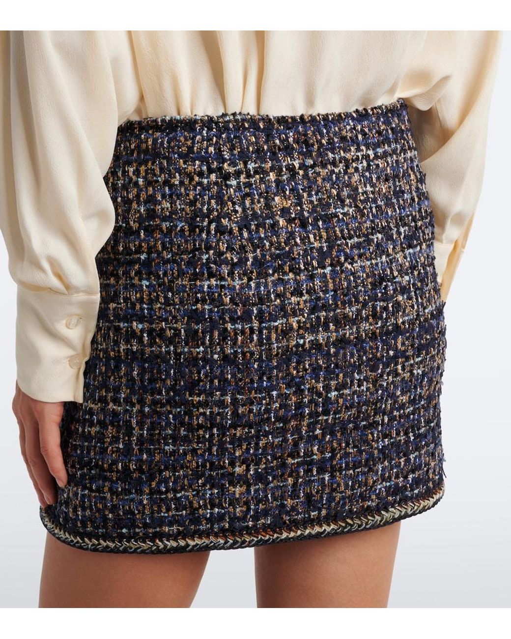 Etro Gray Tweed Miniskirt