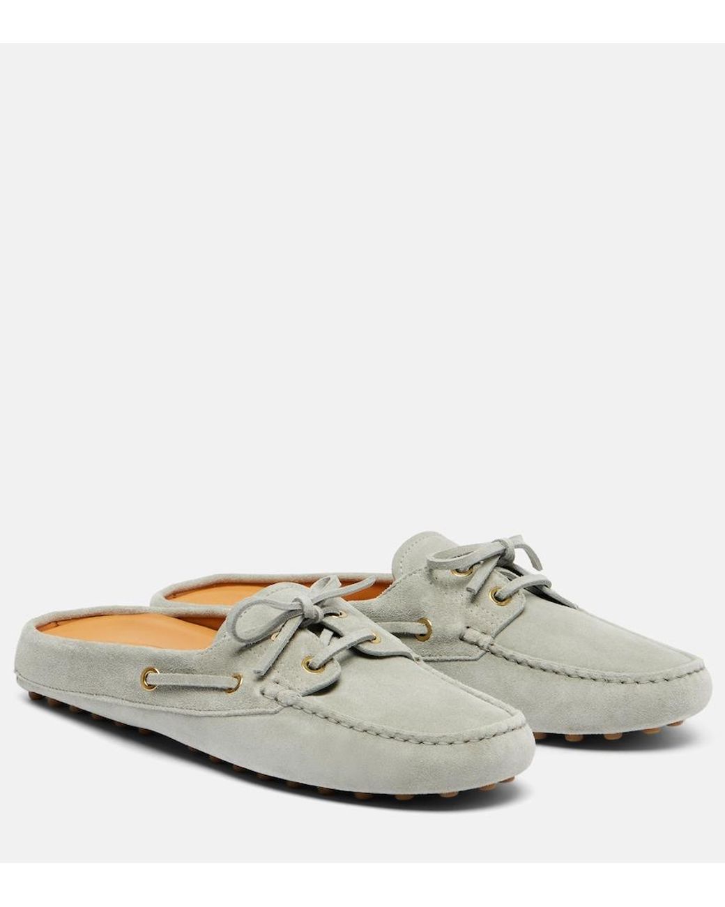 Tod's White Suede Mules