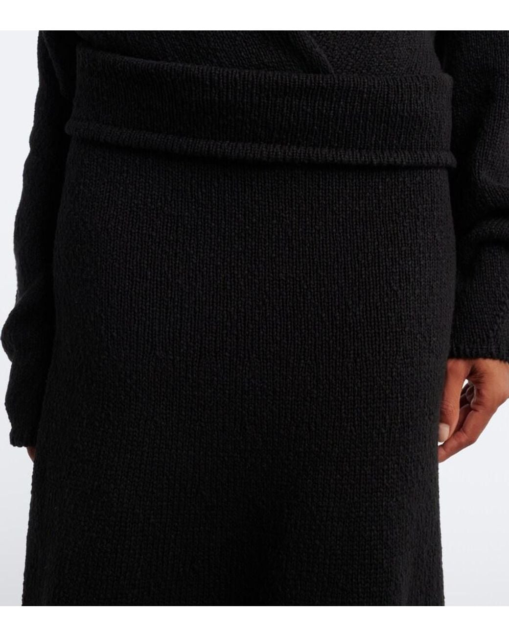 AYA MUSE Black Ken Cotton Midi Skirt