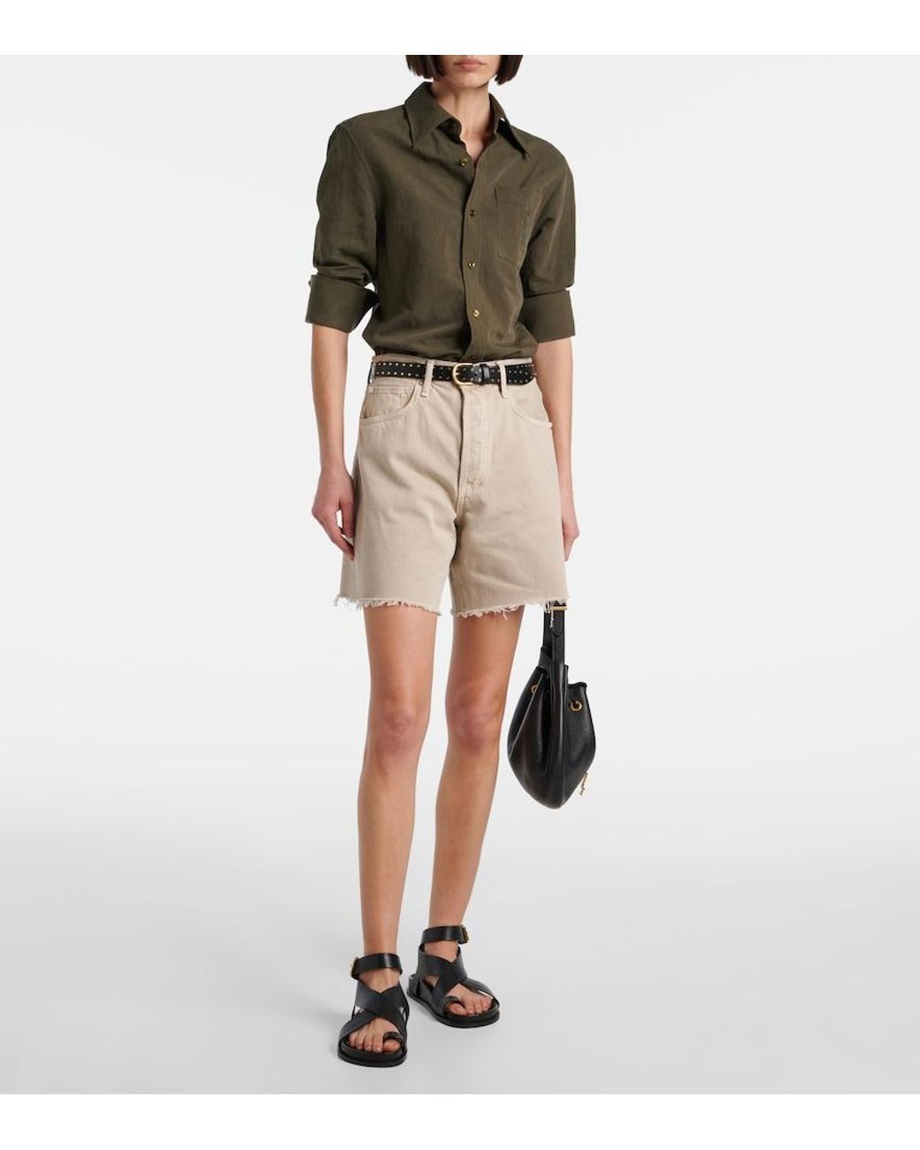 Citizens of Humanity Natural Marlow Long Denim Shorts
