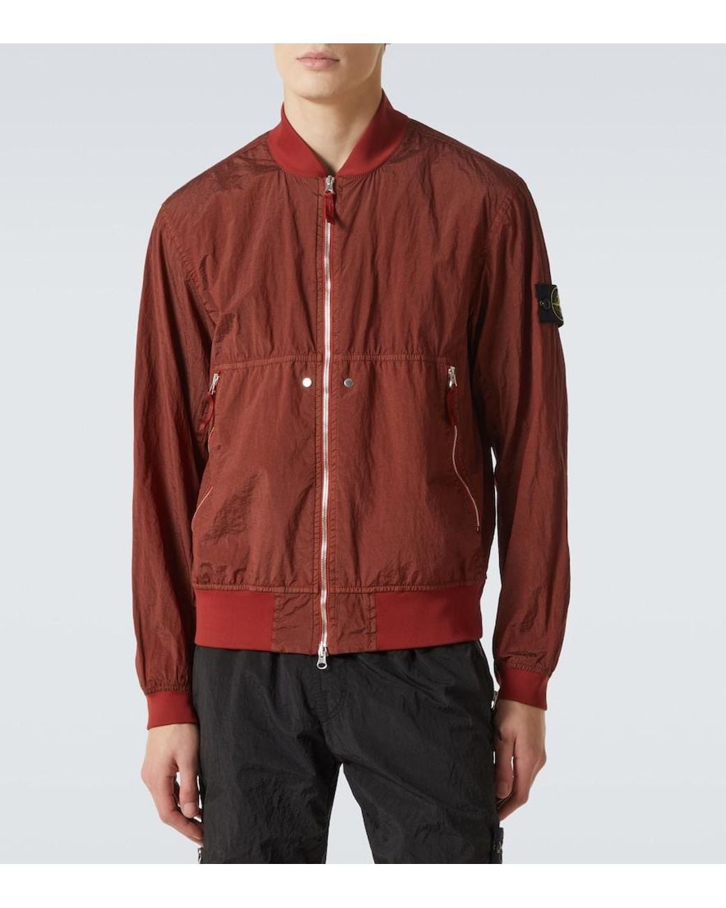 Stone Island Red Compass Bomber Jacket for men