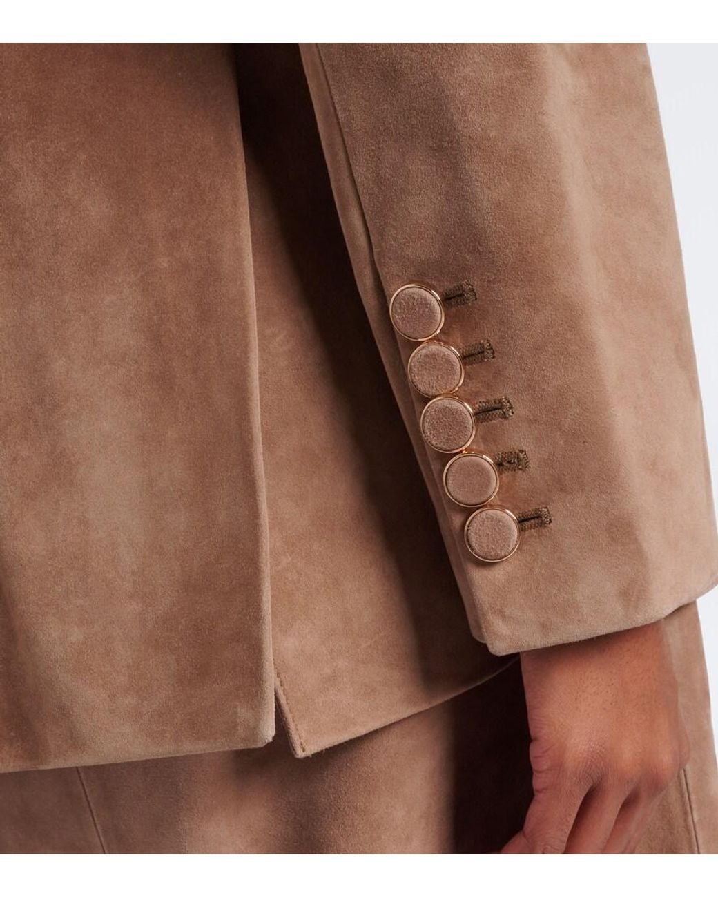 Veronica Beard Brown Oria Double-Breasted Suede Jacket