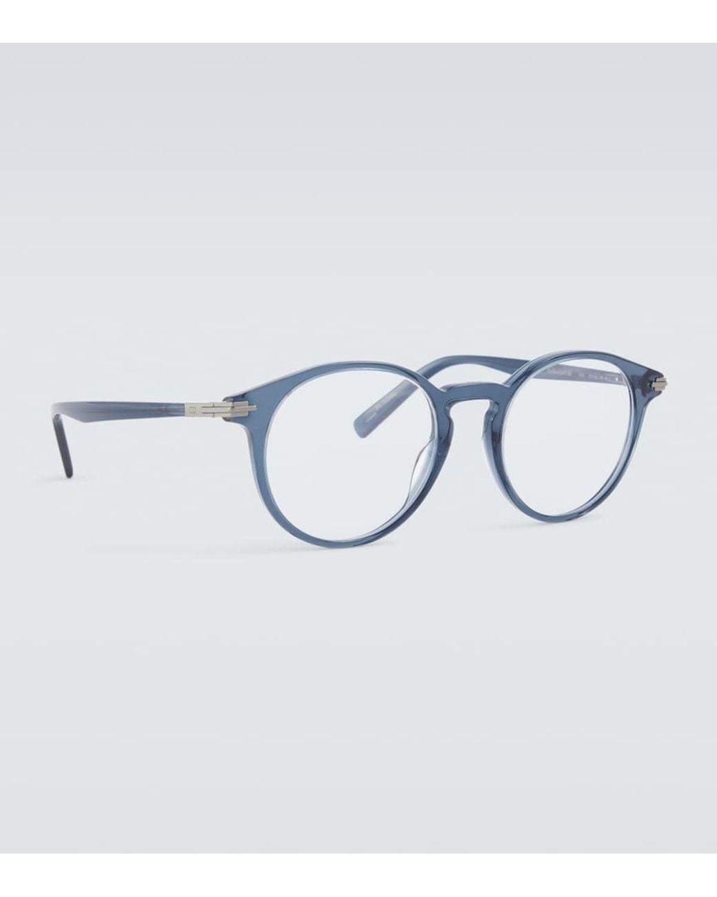 Dior Blue Diorblacksuito R6I Round Glasses for men