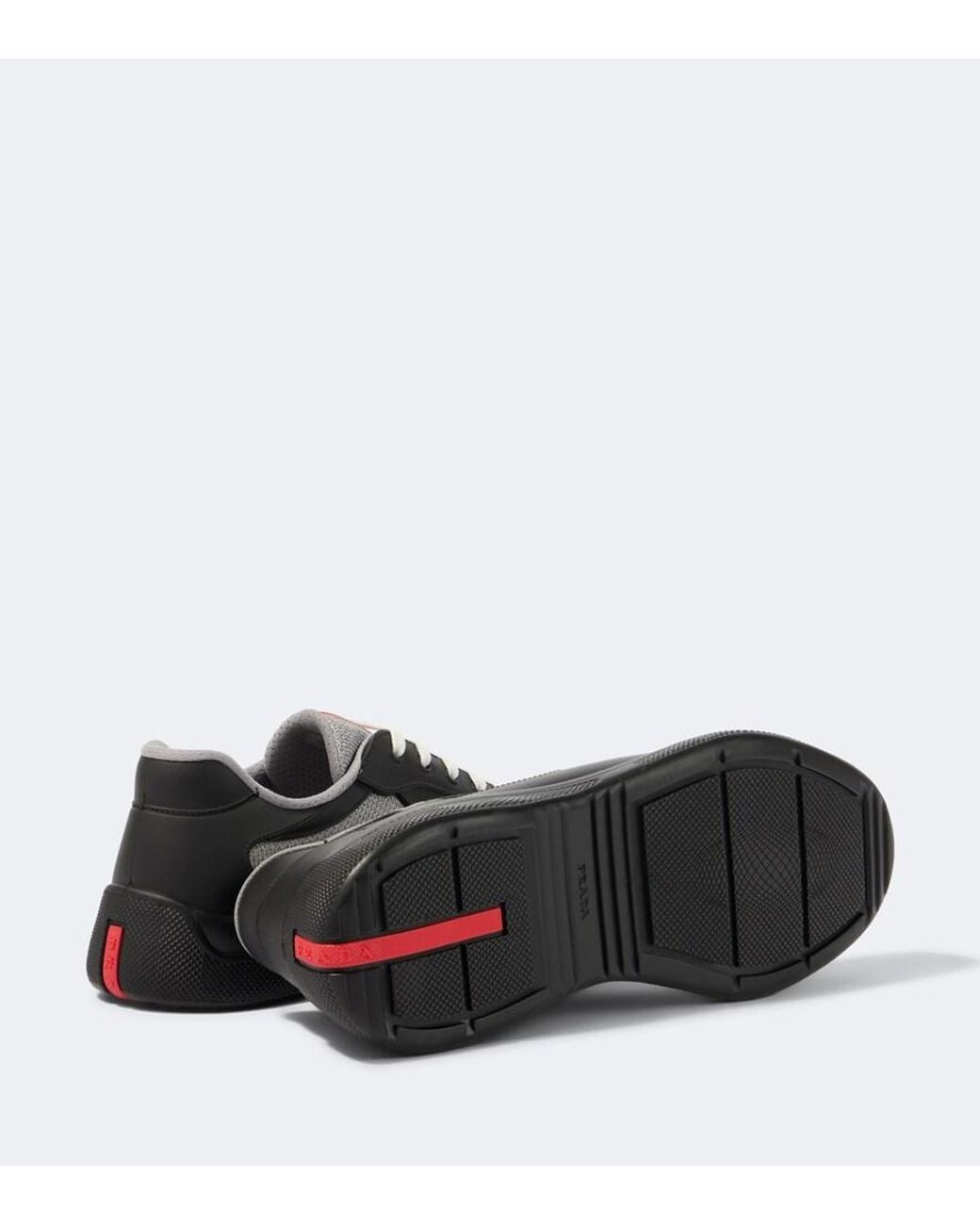 Prada Black Recycled Polyester-blend Sneakers for men