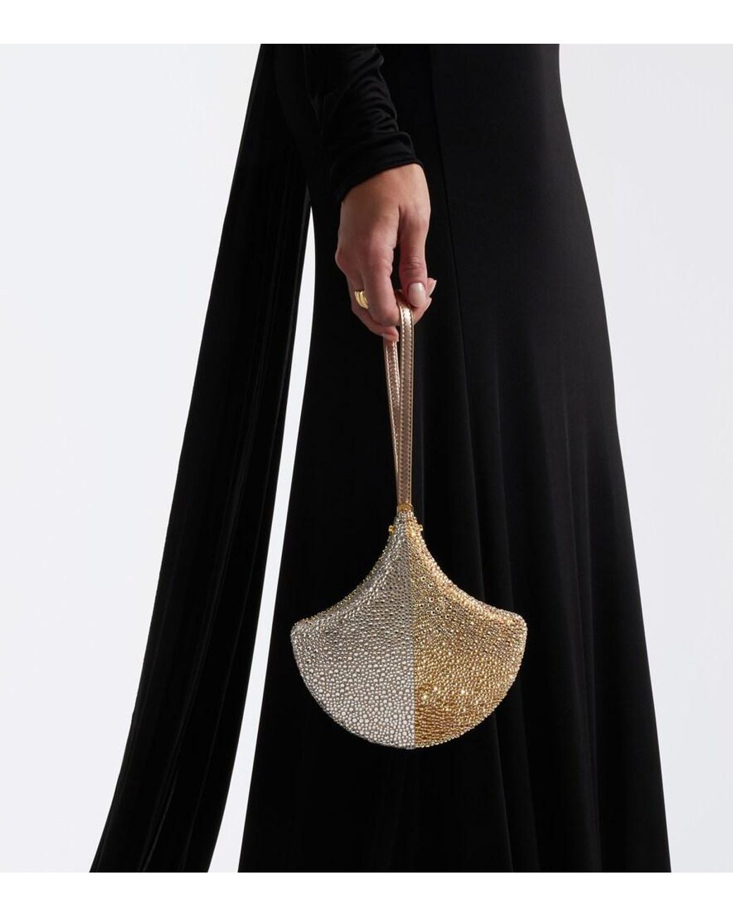 BVLGARI White Ginkgo Embellished Clutch