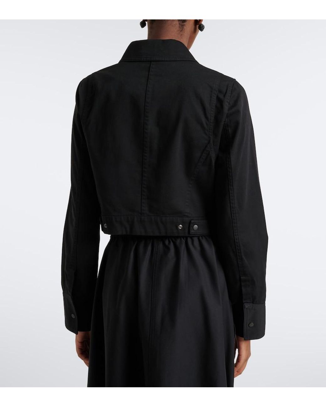 Chaqueta Cropped De Algodon Vince de color Black