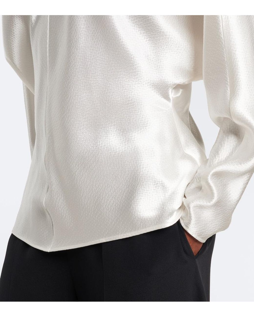 FFORME White Sylvie Satin Top