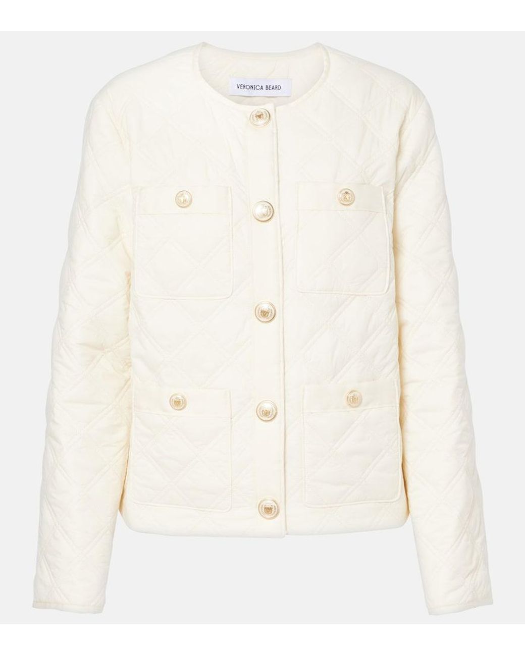 Veronica Beard Natural Shalia Quilted Jacket