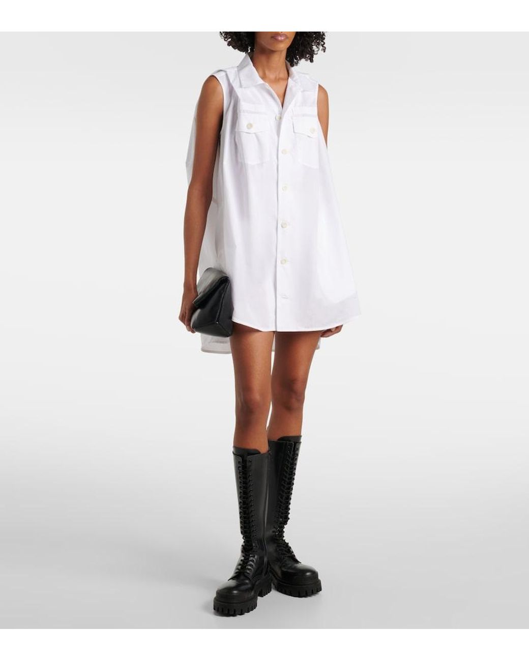 Sacai White Poplin Minidress