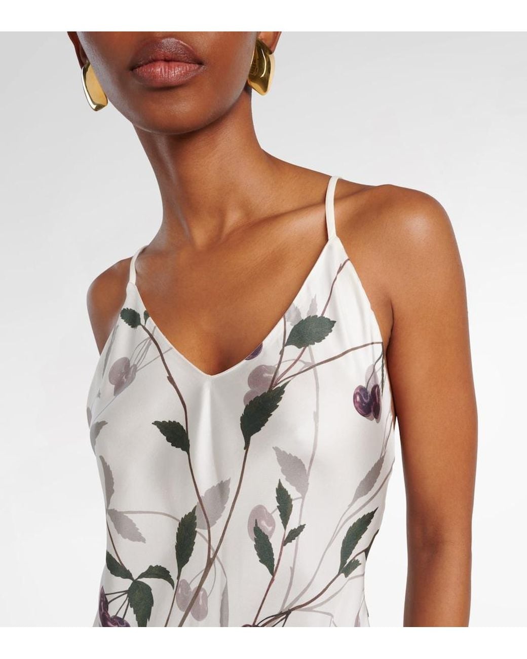 Stella McCartney White Printed Silk Maxi Dress