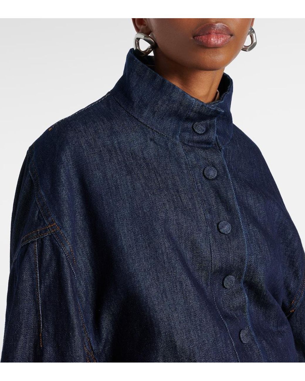 Dries Van Noten Blue Oversized Denim Jacket